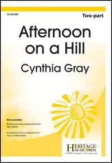 Afternoon on a Hill Two-Part choral sheet music cover